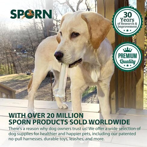 Sporn Marrow Milkies Chew Bones for Light Chewers, Milk Flavor Dog Chew Toys for Medium Dogs, Made with Soft Thermoplastic Rubber Dog Dental Chew Toy, Gluten-Free & Non-Toxic, Medium in Kuwait