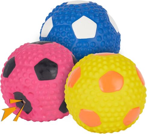 Dog Squeaky Toys Latex Squeak Balls Rubber Soft Chewing Fun Smile Toys Interactive Fetch Play Dog Balls for Puppy Small Pet Dogs (3 PCS)… in Saudi Arabia