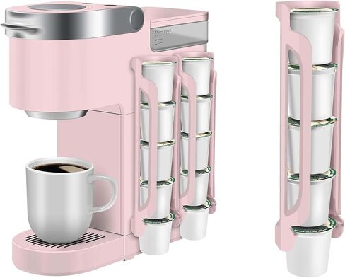 K Cup Holder for Keurig: Coffee Pod Holder for K-cups - Side Mount K Cup Storage for Small Space - 2 Rows for 10 Kcups Black in Saudi Arabia