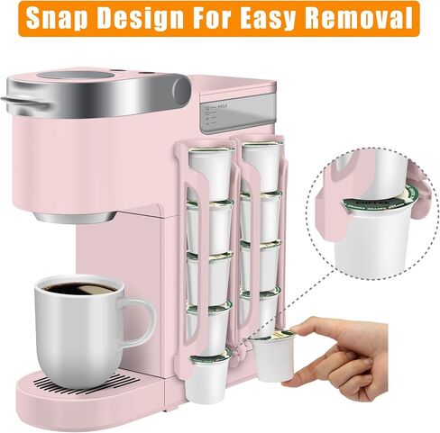 K Cup Holder for Keurig: Coffee Pod Holder for K-cups - Side Mount K Cup Storage for Small Space - 2 Rows for 10 Kcups Black in Saudi Arabia
