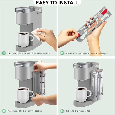 K Cup Holder for Keurig: Coffee Pod Holder for K-cups - Side Mount K Cup Storage for Small Space - 2 Rows for 10 Kcups Black in Saudi Arabia