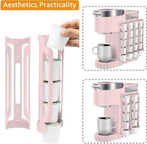 K Cup Holder for Keurig: Coffee Pod Holder for K-cups - Side Mount K Cup Storage for Small Space - 2 Rows for 10 Kcups Black in Saudi Arabia