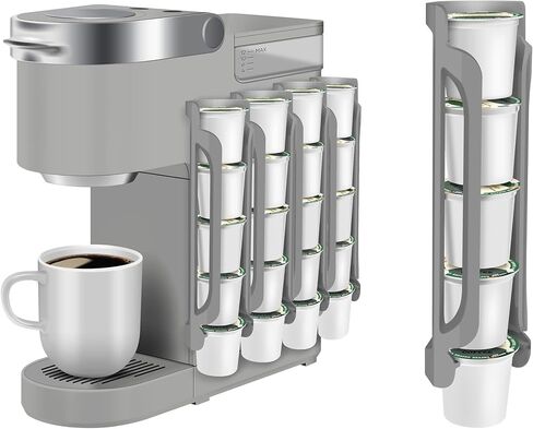 K Cup Holder for Keurig: Coffee Pod Holder for K-cups - Side Mount K Cup Storage for Small Space - 2 Rows for 10 Kcups Black in Saudi Arabia