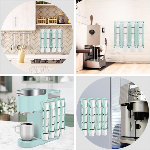 K Cup Holder for Keurig: Coffee Pod Holder for K-cups - Side Mount K Cup Storage for Small Space - 2 Rows for 10 Kcups Black in Saudi Arabia