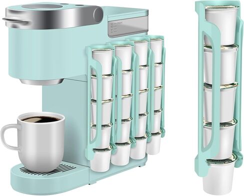 K Cup Holder for Keurig: Coffee Pod Holder for K-cups - Side Mount K Cup Storage for Small Space - 2 Rows for 10 Kcups Black in Saudi Arabia