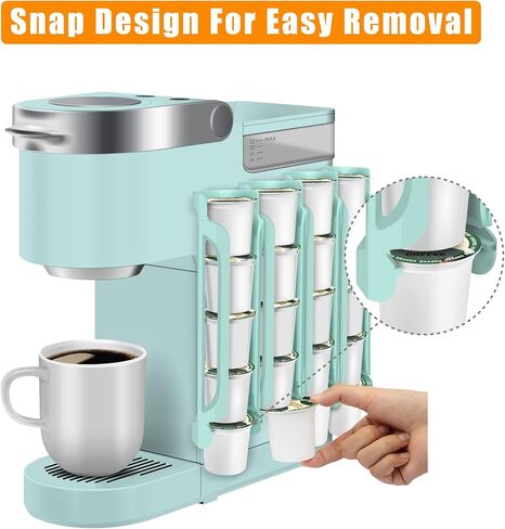 K Cup Holder for Keurig: Coffee Pod Holder for K-cups - Side Mount K Cup Storage for Small Space - 2 Rows for 10 Kcups Black in Saudi Arabia