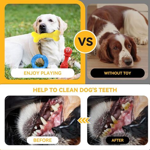 3 Pack Dog Chew Toys for Aggressive Chewers, Natural Rubber Dog Toys for Large Medium Dogs, Indestructible Dog Toys, Tough Chew Toys for Teeth Cleaning and Gum Massage in Saudi Arabia