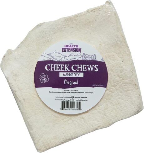 Health Extension Cheek Chews Dog Treat, Non-GMO, Rawhide free, Training Treats for all life stages Dogs & Puppies, Durable Dog Chew, for Aggressive Chewers, Original Flavor in Saudi Arabia