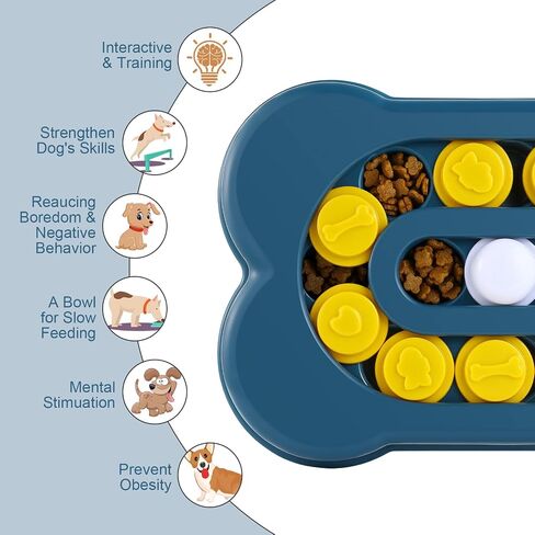 Puppy Dog Puzzle Toys, Dog Treat Puzzle for IQ Training & Mental Enrichment, Bone Shape Dog Enrichment Toy Gifts for Small Dog in Saudi Arabia