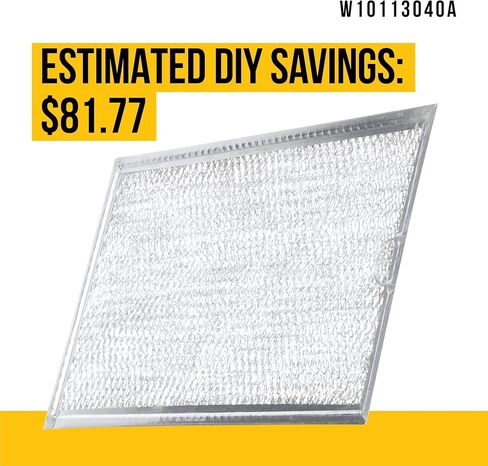 فلتر الشحوم W10113040A - متوافق مع ميكروويف Whirlpool Kenmore KitchenAid - يستبدل AP4299859 1388896 8184001 8184001A 8184003 AH1957060 EA1957060 PS1957060 W10113040 فائق التحمل in Kuwait