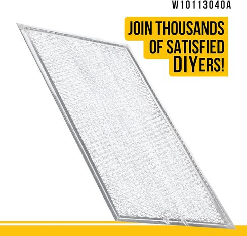 فلتر الشحوم W10113040A - متوافق مع ميكروويف Whirlpool Kenmore KitchenAid - يستبدل AP4299859 1388896 8184001 8184001A 8184003 AH1957060 EA1957060 PS1957060 W10113040 فائق التحمل in Kuwait