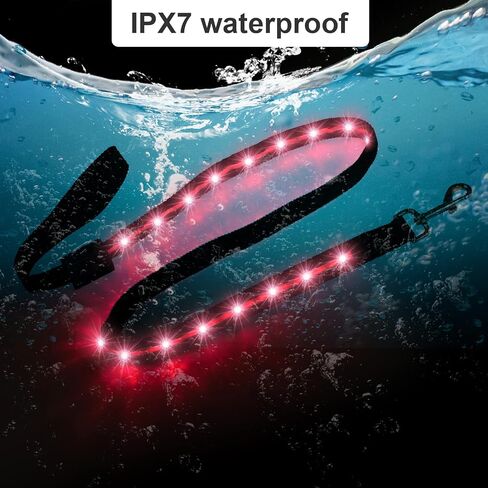 LED Light Up Dog Collars USB Rechargeable - IPX7 Waterproof led Dog Collar - 1,000 Feet of Visibility Brightest for Pet Night Walking,in 9 Colors Adjustable & 3 Sizes (Leash-XL) (Leash) in Saudi Arabia