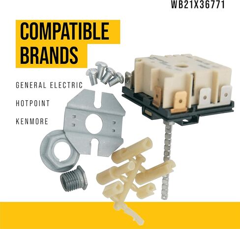 مجموعة مفاتيح الحرارة اللانهائية WB21X36771 - متوافقة مع موقد فرن الميكروويف من جنرال إلكتريك هوت بوينت كينمور RCA - يستبدل AP6988477 WB21X5243 301817 320945 320946 324608 WB02X5212 WB21X0181 in Kuwait