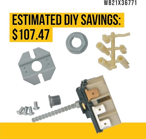 مجموعة مفاتيح الحرارة اللانهائية WB21X36771 - متوافقة مع موقد فرن الميكروويف من جنرال إلكتريك هوت بوينت كينمور RCA - يستبدل AP6988477 WB21X5243 301817 320945 320946 324608 WB02X5212 WB21X0181 in Kuwait