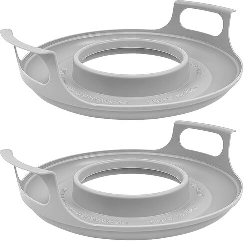 4 Pack Microwave Cool Caddy with Handles - Microwave Cool Plate and Spillover Caddy，Microwave Bowl Holder Microwave Tray Plate Stacker for Carrying Bowls Plates Meals Microwave Accessories in Saudi Arabia
