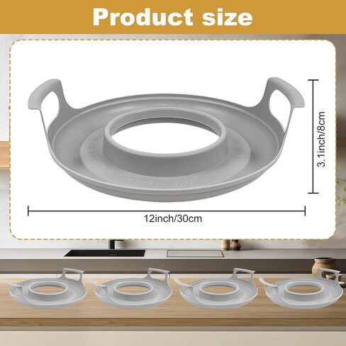 4 Pack Microwave Cool Caddy with Handles - Microwave Cool Plate and Spillover Caddy，Microwave Bowl Holder Microwave Tray Plate Stacker for Carrying Bowls Plates Meals Microwave Accessories in Saudi Arabia