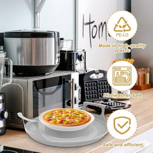 4 Pack Microwave Cool Caddy with Handles - Microwave Cool Plate and Spillover Caddy，Microwave Bowl Holder Microwave Tray Plate Stacker for Carrying Bowls Plates Meals Microwave Accessories in Saudi Arabia