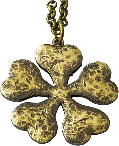 Clover Black anime manga brass pendant necklace - Five Leaf Clover in Saudi Arabia