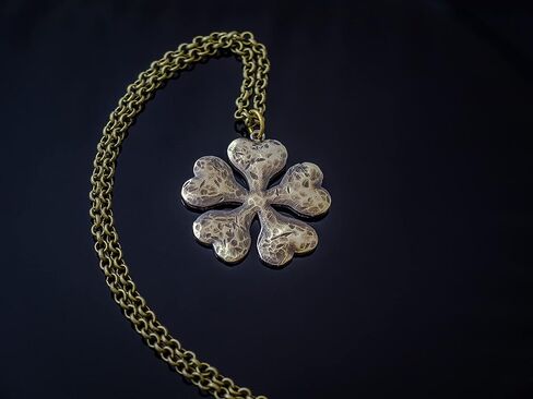 Clover Black anime manga brass pendant necklace - Five Leaf Clover in Saudi Arabia
