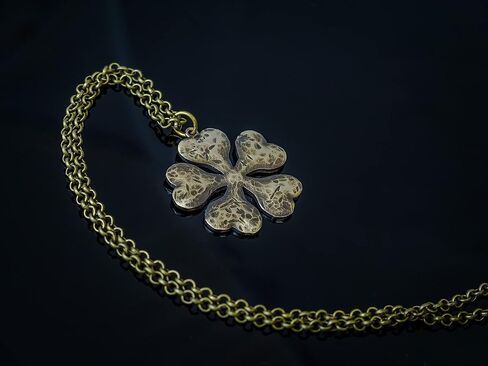 Clover Black anime manga brass pendant necklace - Five Leaf Clover in Saudi Arabia