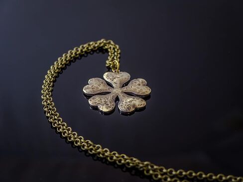 Clover Black anime manga brass pendant necklace - Five Leaf Clover in Saudi Arabia
