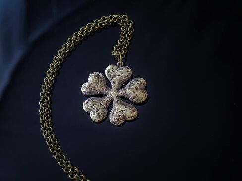 Clover Black anime manga brass pendant necklace - Five Leaf Clover in Saudi Arabia