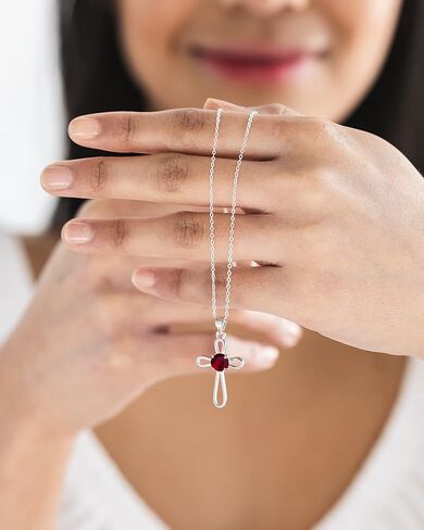Bottled Up Designs Handmade Recycled Antique Bottles Sterling Silver At The Cross Necklace (Red Beer Bottle) in Kuwait