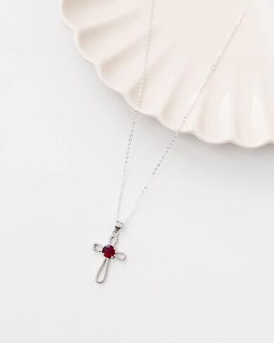Bottled Up Designs Handmade Recycled Antique Bottles Sterling Silver At The Cross Necklace (Red Beer Bottle) in Kuwait