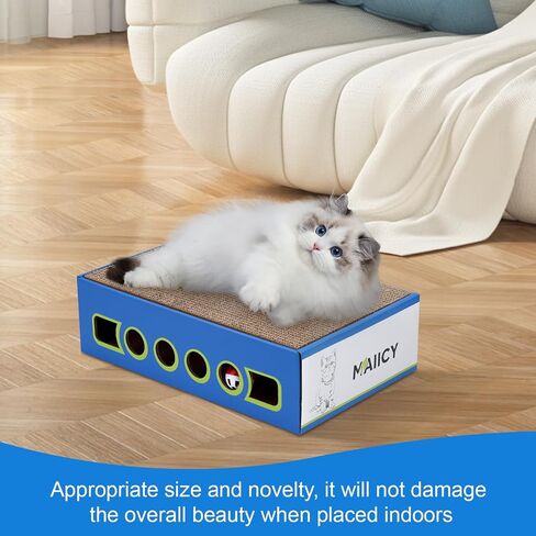 Large cat Scratcher Cardboard,Available Both Sides,Cardboard cat Scratcher for Indoor Cats,wear Resistant,cat scratchers Box and cat Bell, cat Scratching pad Catnip Included(Free Flea Comb) in Saudi Arabia