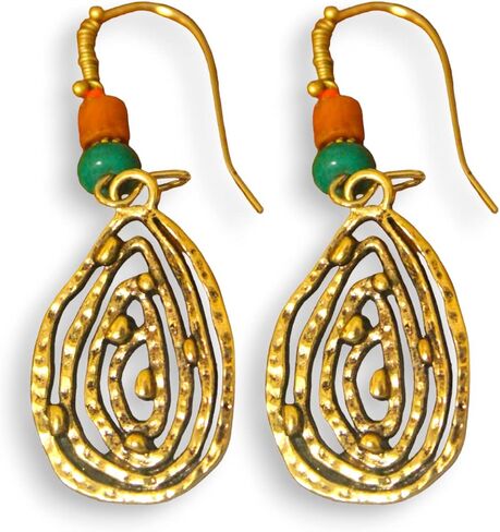 Boho long earrings for women Ethnic gold earrings for ladies Tribal dangle earrings Tibetan earrings Gypsy earrings Bohemian jewelry in Saudi Arabia