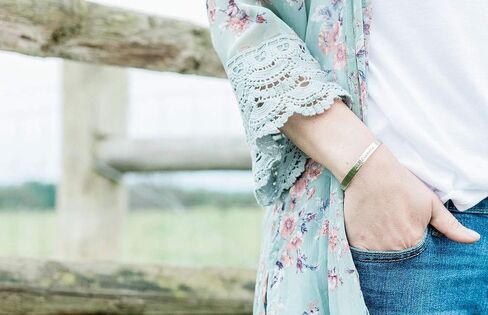 Just Breathe, Inspirational Jewelry, Yoga, Serenity, Lotus Flower, Silver Bracelet Cuff in Saudi Arabia