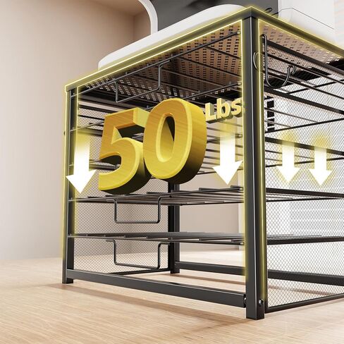 حامل كبسولات القهوة ذو 5 طبقات من Simple Trending لأكواب K-Cups سعة 160 حامل سعة مع رف الأكواب، منظم سعة القرون، كبسولة مع أدراج منزلقة، أسود in Kuwait