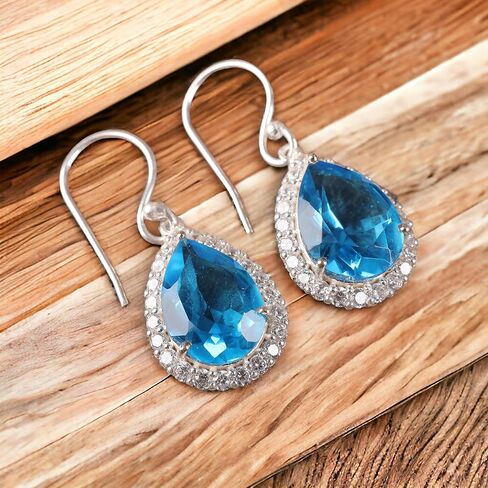 925 Sterling Silver CZ Drop & Dangle Earrings Elegant Teardrop Design for Weddings and Special Occasions (Green Onyx) in Saudi Arabia
