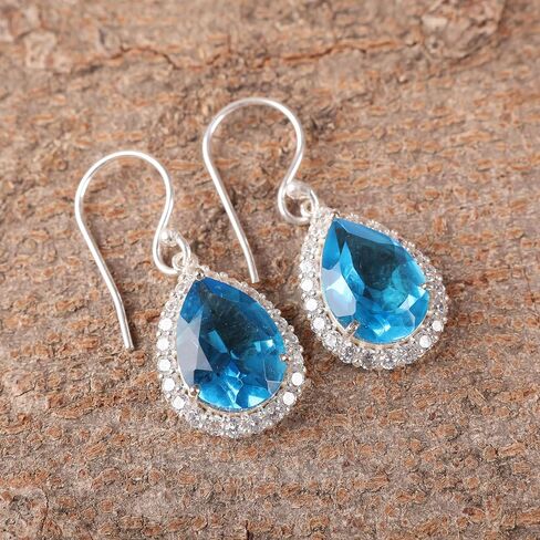 925 Sterling Silver CZ Drop & Dangle Earrings Elegant Teardrop Design for Weddings and Special Occasions (Green Onyx) in Saudi Arabia
