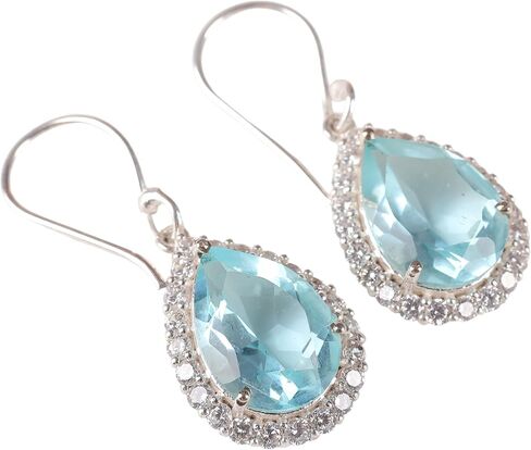 925 Sterling Silver CZ Drop & Dangle Earrings Elegant Teardrop Design for Weddings and Special Occasions (Green Onyx) in Saudi Arabia