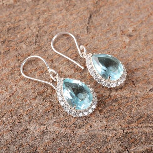 925 Sterling Silver CZ Drop & Dangle Earrings Elegant Teardrop Design for Weddings and Special Occasions (Green Onyx) in Saudi Arabia