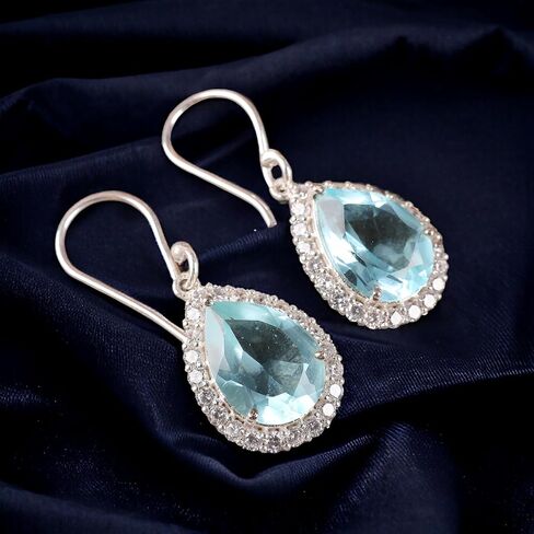925 Sterling Silver CZ Drop & Dangle Earrings Elegant Teardrop Design for Weddings and Special Occasions (Green Onyx) in Saudi Arabia