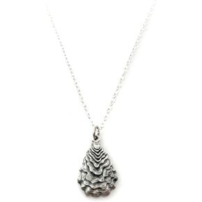 Oyster Shell Charm Necklace - Beach Jewelry - Sterling Silver Necklace - Handmade Jewelry in Saudi Arabia