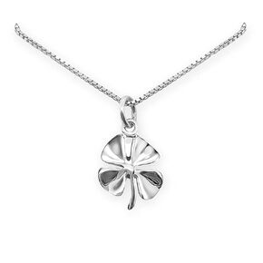 Small and Dainty Sterling Silver Four Leaf Clover Necklace for Women, Good Luck Charm Necklace, Layering Necklace, Best Friend Gift, St. Patrick's Day Gift(18 inches)