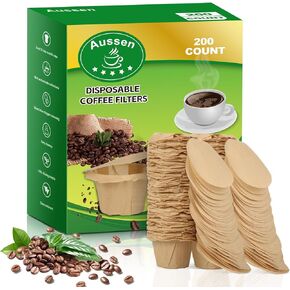 Disposable Coffee Paper Filters Replacement Kerig Filter Fit All Keurig Single Serve Filter Brands Compatible with Reusable Single Serve Pods Keurig Coffee Maker(200 Count With Lid)