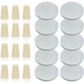 Reusable Coffee Filters Compatible with Toddy Cold Brew Maker - Washable Filters & Stoppers for Cold Brew System, Works with Mason Jars, Carafes, Jugs (10 Filters & 12 Stoppers)