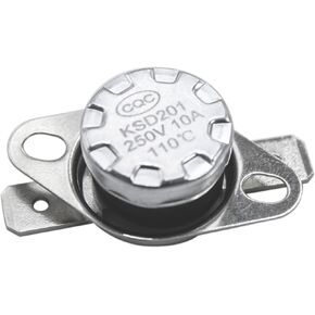 KSD201 110-10A Thermostat Temperature Thermal Control Cutoff Switch Sensor Fits for Microwave Thermostat, to Many Kinds of Small appliances 1 Pcs