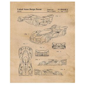 Vintage Automobile Concept Patent Prints, 1 (11x14) Unframed Photos, Wall Art Decor Gifts for Home McLaren Office Tools Gears Garage School Tech Science Student Teacher Coach Coach F1 Team Car Racing