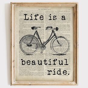 Life Is A Beautiful Ride Art Print - Unframed - 8x10 | Motivational Wall Décor | Uplifting and Positive Message to Brighten Your Space | Modern Farmhouse Wall Décor | Aesthetic Wall Art