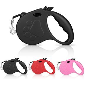 Retractable Dog Leash, 16ft Dog Walking Leash for Small Dogs up to 77lbs, Non-Slip Handle - Pink