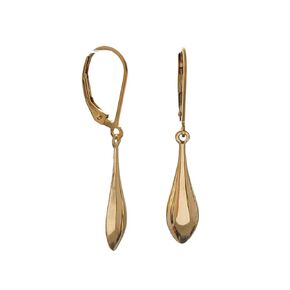 14k Yellow Gold Filled Leverback Teardrop Earrings, hollow back teardrops
