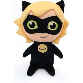 ZippyPaws Miraculous Cheeky Chumz Durable Plush Squeaky Dog Toy and Breeds - Cat Noir