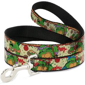 Dog Leash Classic TMNT Turtle Pizza 6 Feet Long 1.0 Inch Wide