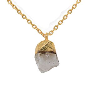 Gempires Raw Amethyst Crystal Pendant Necklace for Women, Rough Gemstone Necklace, February Birthstone Gift, Amethyst Jewelry for Her, 18 inches (16 + 2 Inch) Gold Plated Adjustable Chain