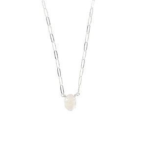 Designed By Stacey Handmade Solitaire Herkimer Diamond Necklace, Sterling Silver Paper Clip Jewelry, Gifts for Women, Birthday, Anniversary, Wedding, Prom, Homecoming, 18 to 20" Adjustable Chain